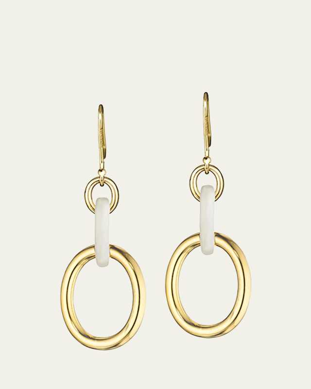 18K Gold Mother of Pearl Drop Earrings